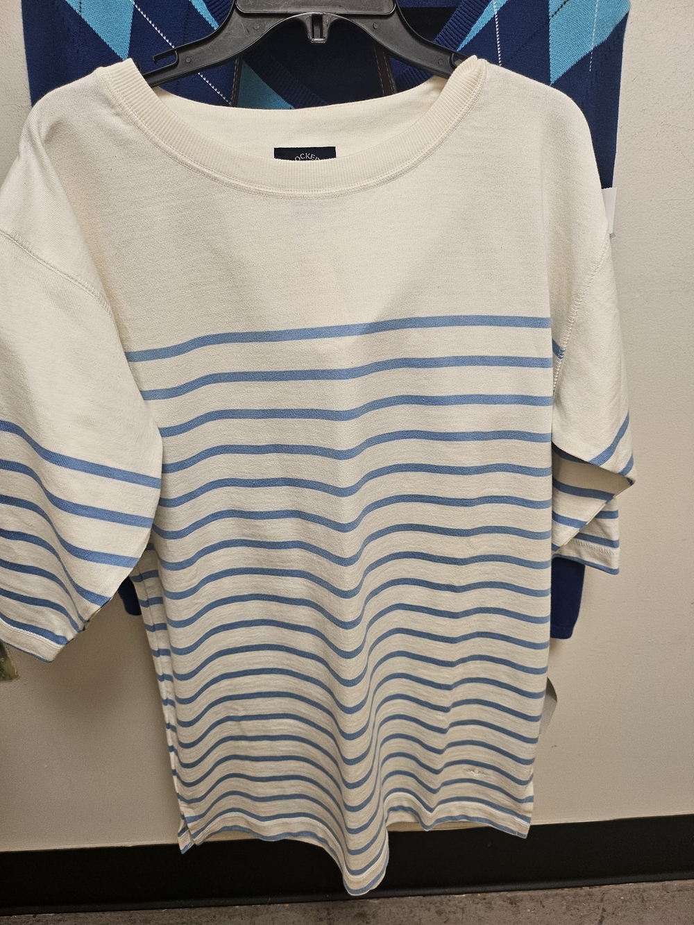 Kids Cream & Light Blue Striped Tee